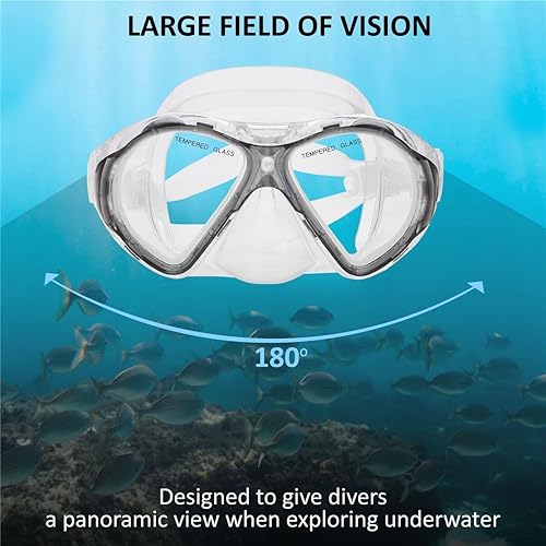 Miniatura 3 de Sentinel - Juego de máscara de esnórquel color negro, equipo de esnórquel para adultos, incluye máscara negra centinela con lentes de vidrio