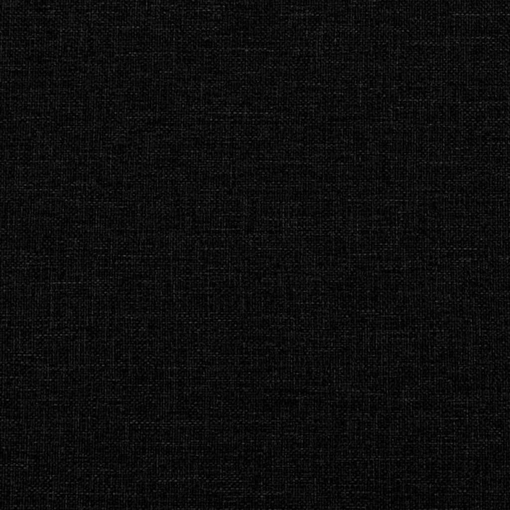 Juego de 4 muebles de sofá negro con respaldo y taburete de tela resistente, 198 cm de ancho, diseño moderno, robusto y cómodo para salas de estar pequeñas habitaciones y oficinas