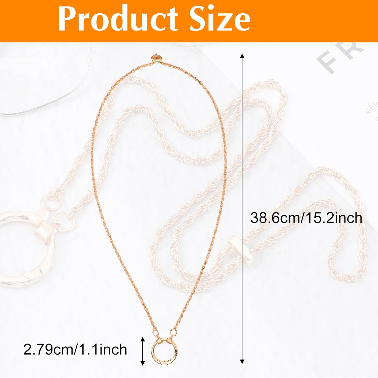 Stainless Steel Loop Anti-Lost Chain for Sunglasses Holder Necklace Ring for Women Ring Holder Necklace Eye Glasses Holders Around Neck for Sunglasses Eyeglass