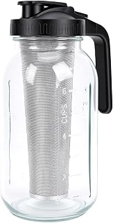 Tosuny Ice Cream Cold Brew Coffee Maker 64 Oz Jug with Fine Filter, for | Cold Brew Pitcher with Filter, Large Jar Iced Coffee Maker, Proof Black Lid, for Home Office