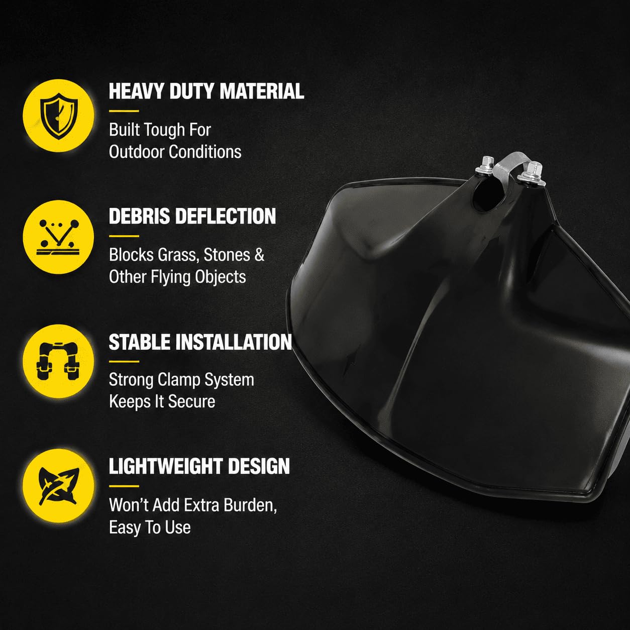 Pare-Débris Débroussailleuse pour Makita EM3400 2014–2026,Protection Large Collier Métal Déflecteur d’Herbe Et Pierres Coupe-Bordures,Large Wide Coverage Debris Shield
