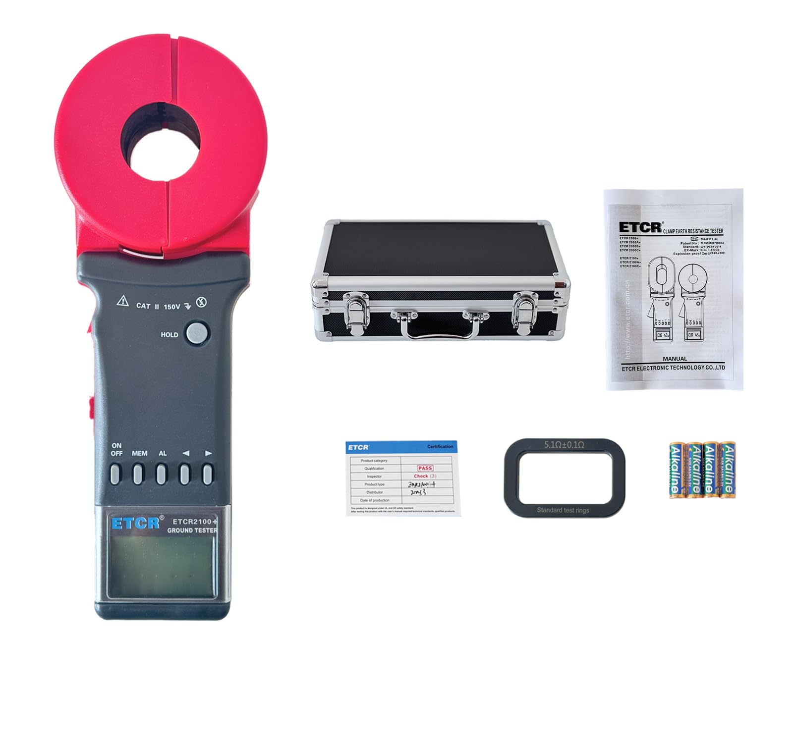 ETCR2100+ Digital Clamp Ground Earth Resistance Meter Tester 0.01-1200Ω