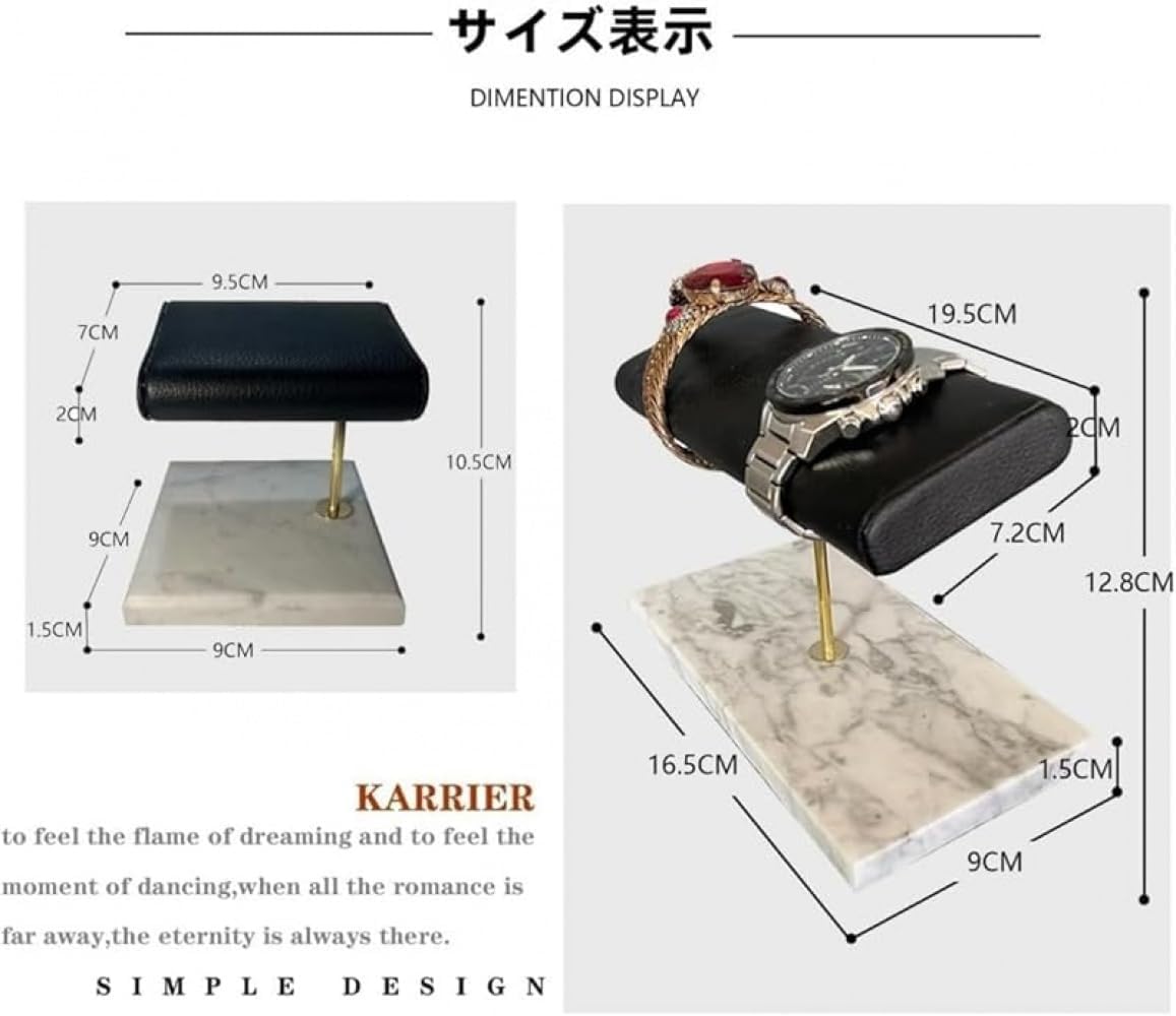 Farigrut時計ディスプレイスタンド、ブレスレット、大理石、高級ギフト、収納、ファッション、レザー、時計リストレスト