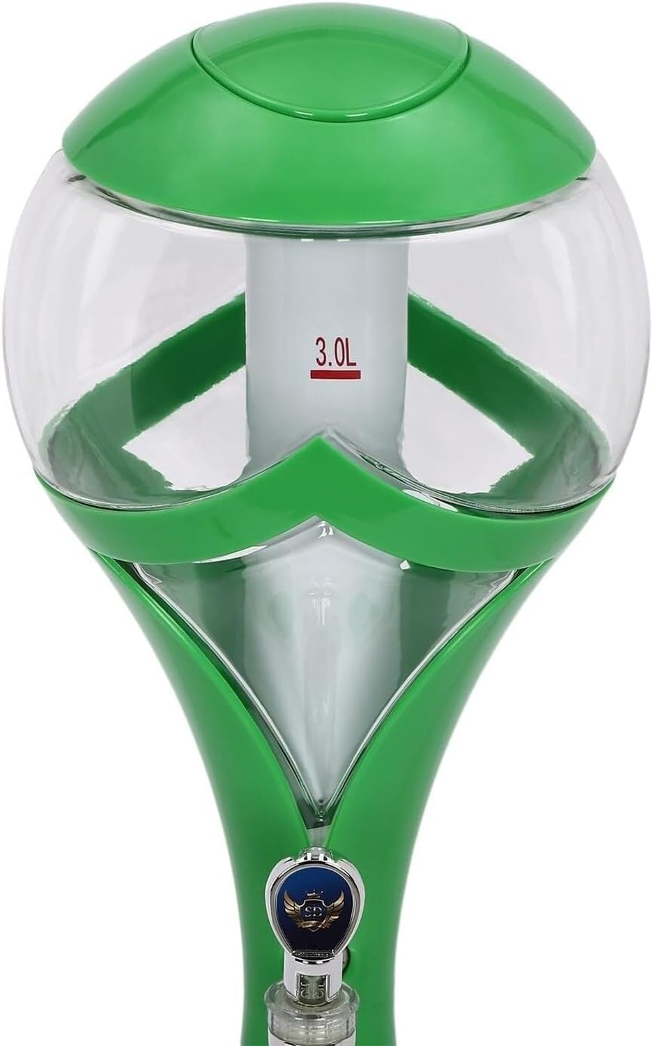 Dispensador de Bebidas 3L, Jarra de Zumo y Cerveza para Fiestas, contenedor de Agua con Tubo de Hielo, Rojo, 7,67x20,08 Pulgadas
