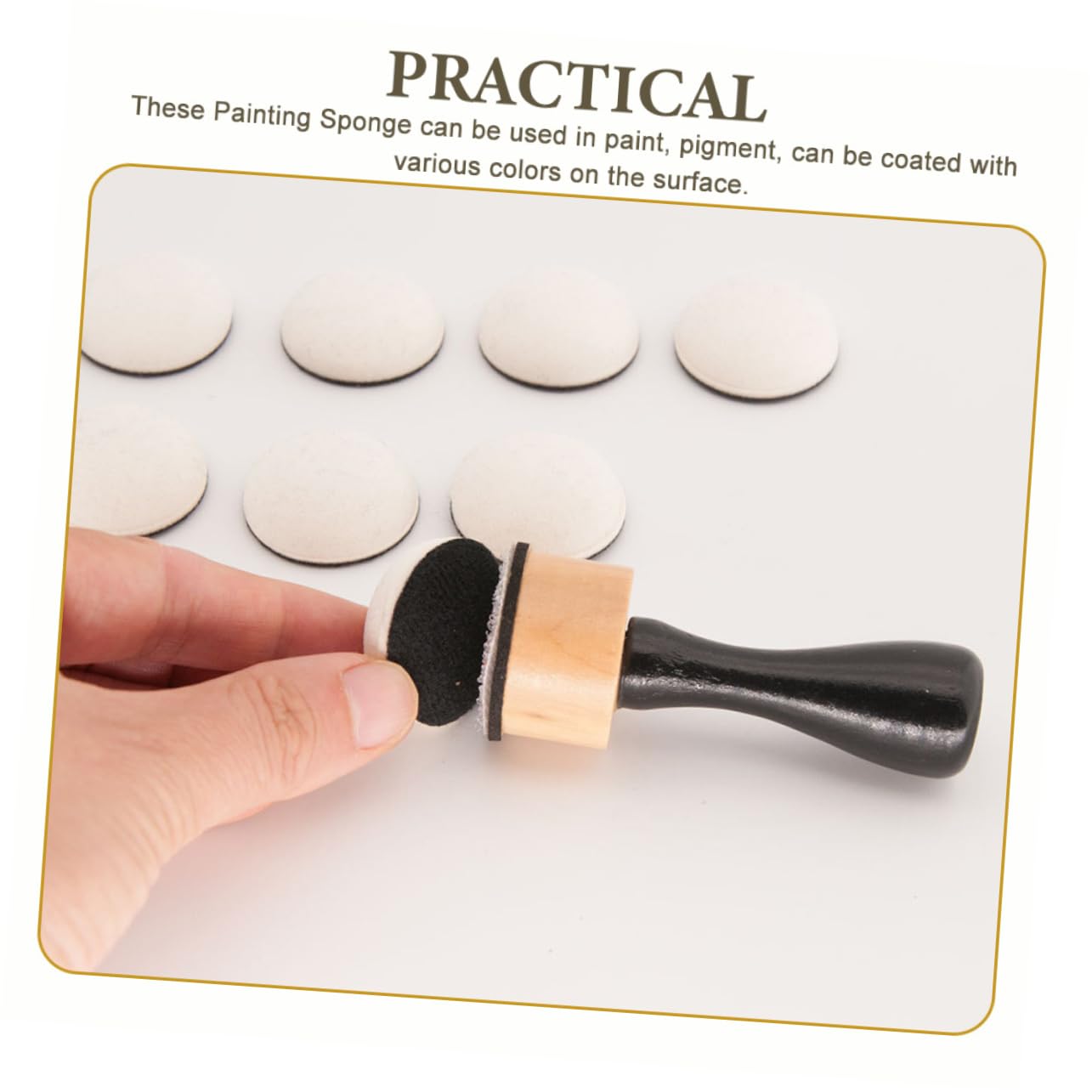 Operitacx 4 Set Di Pennelli In Spugna Timbri In Schiuma Per Pittura Spugne Per La Pulizia Spugne Per Il Trucco Rotonde Per Il Viso Per L'Artigianato Bastoncini Di