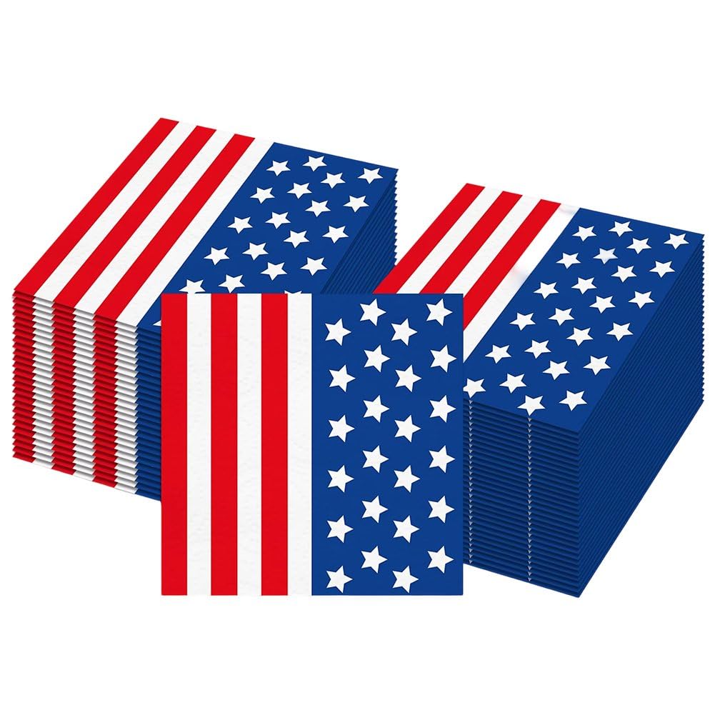 Servilletas bandera de EE. UU. para evitar manchas de bebidas en eventos temáticos del Día de la Madre