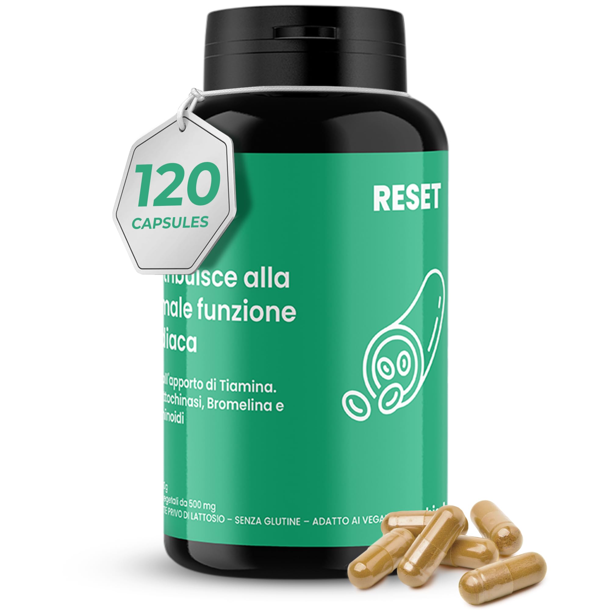 ORBIS RESET Integratore Naturale per Uomo | Integratore per la Regolazione Cardiaca con Bromelina, Curcuminoids e Boswellia Serrata | Favorisce la Circolazione e Riduce l'Infiammazione | 120 Capsule