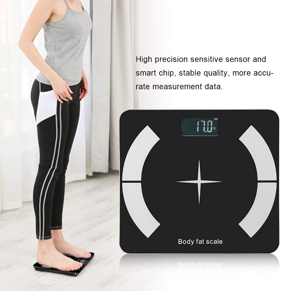 Generic Bilancia per Grasso Corporeo Bluetooth, Bilancia Intelligente Ad Alta Precisione per Uso Domestico, ABS Resistente e Vetro Temperato, Dimensioni 290x265x23 Mm