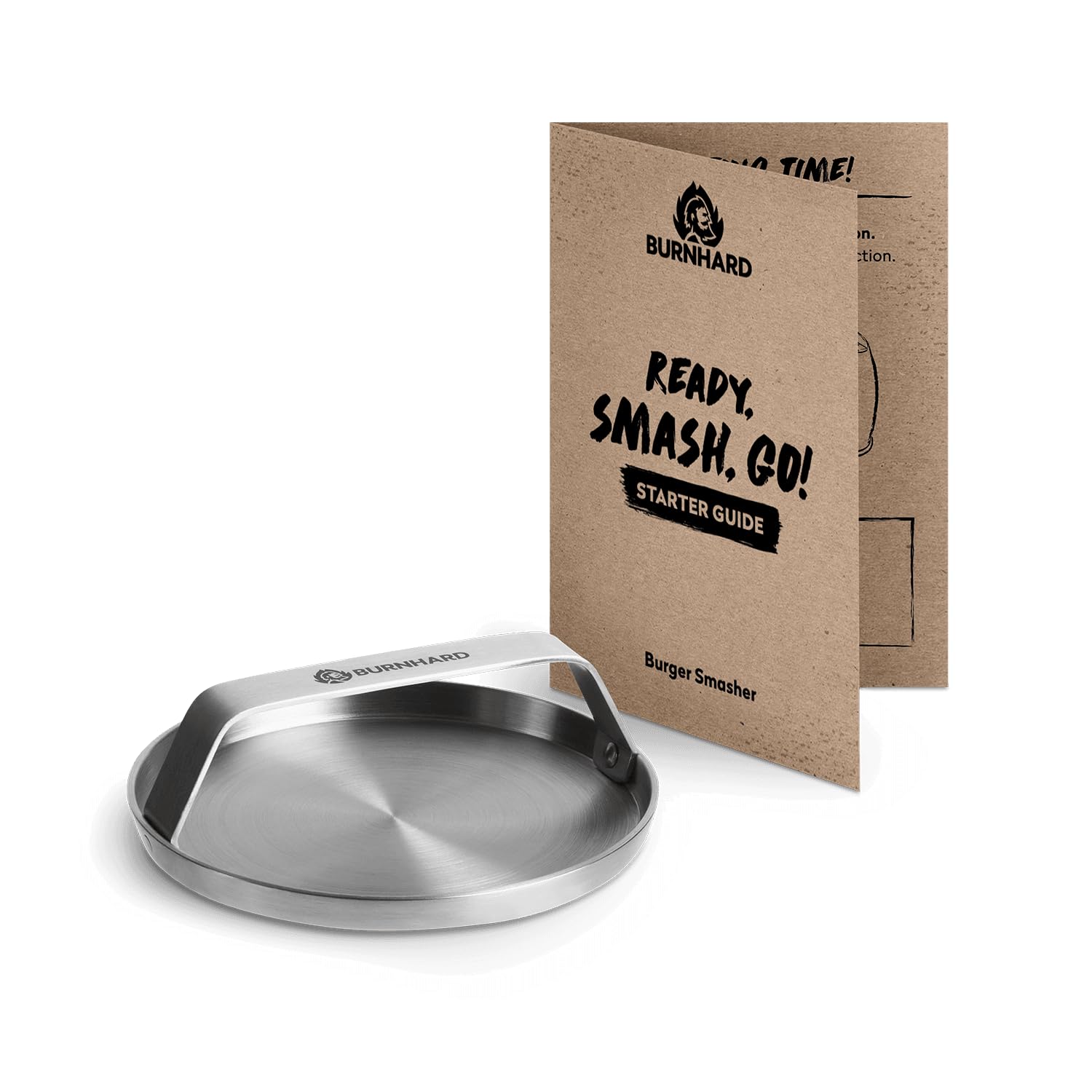 BURNHARD® Edelstahl Burger Smasher, 14 cm, Grillpresse, Hamburgerpresse, Spülmaschinenfest