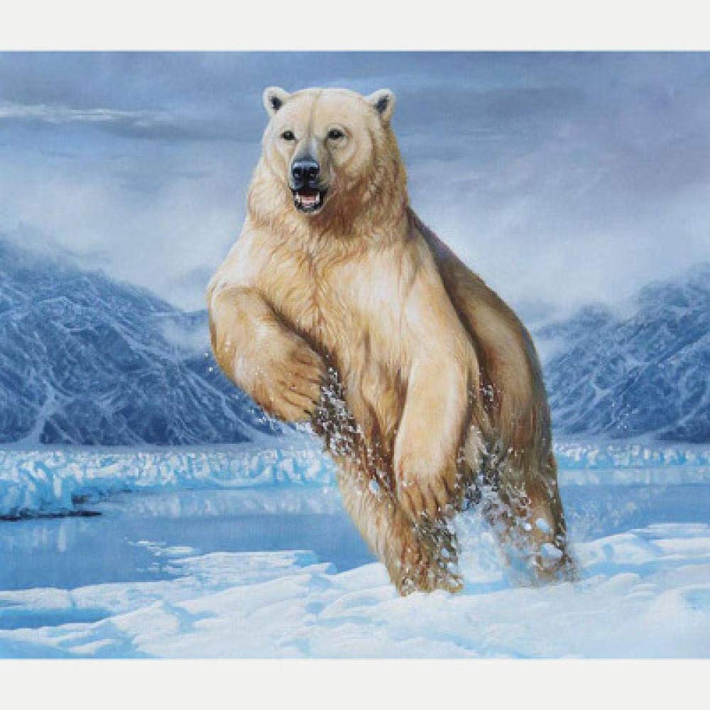 Mosaïque Diamant 5D Ours Polaire | Kit Broderie pour Décoration Maison