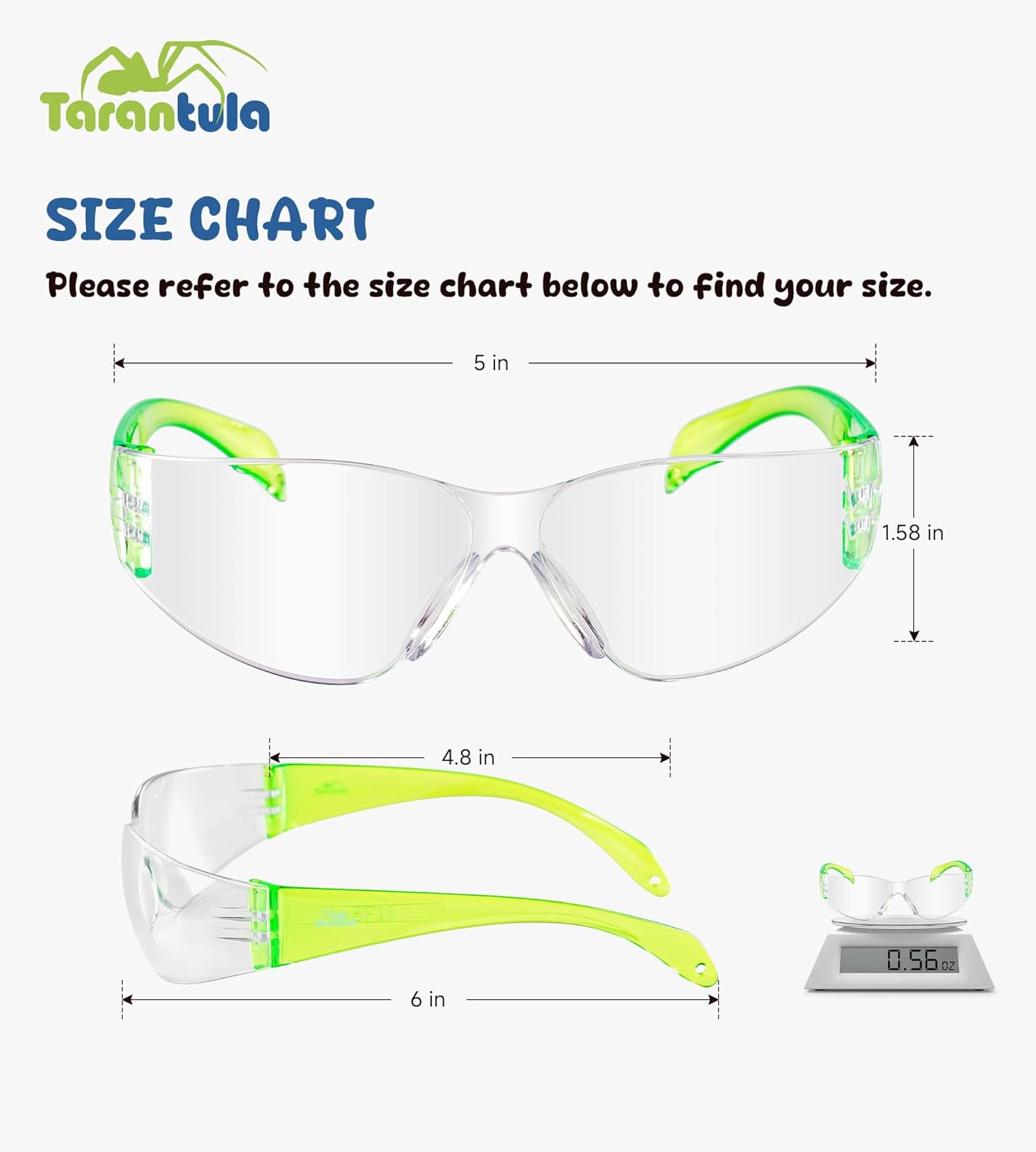 Tarantula 6 Pack Kids Safety Glasses, Youth Protective Eyewear EN166 & ANSI Z87 Certified, Anti-Fog UV Protection, Scratch-Resistant Lightweight Goggles for School, DIY & Outdoor, Multicolor - Image 8