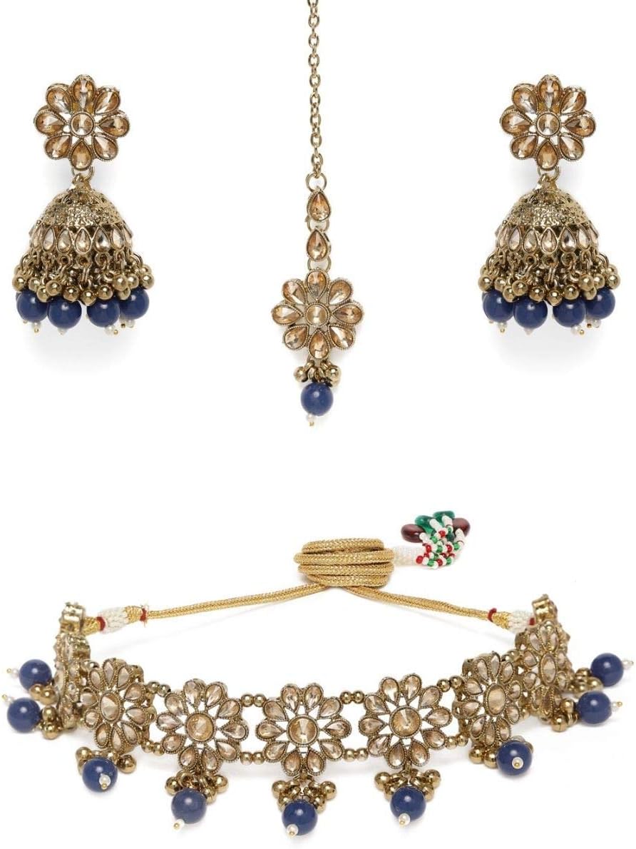 ACCESSHERGold-Plated AD-Studded Handcrafted Jewellery Set For Women & Girls