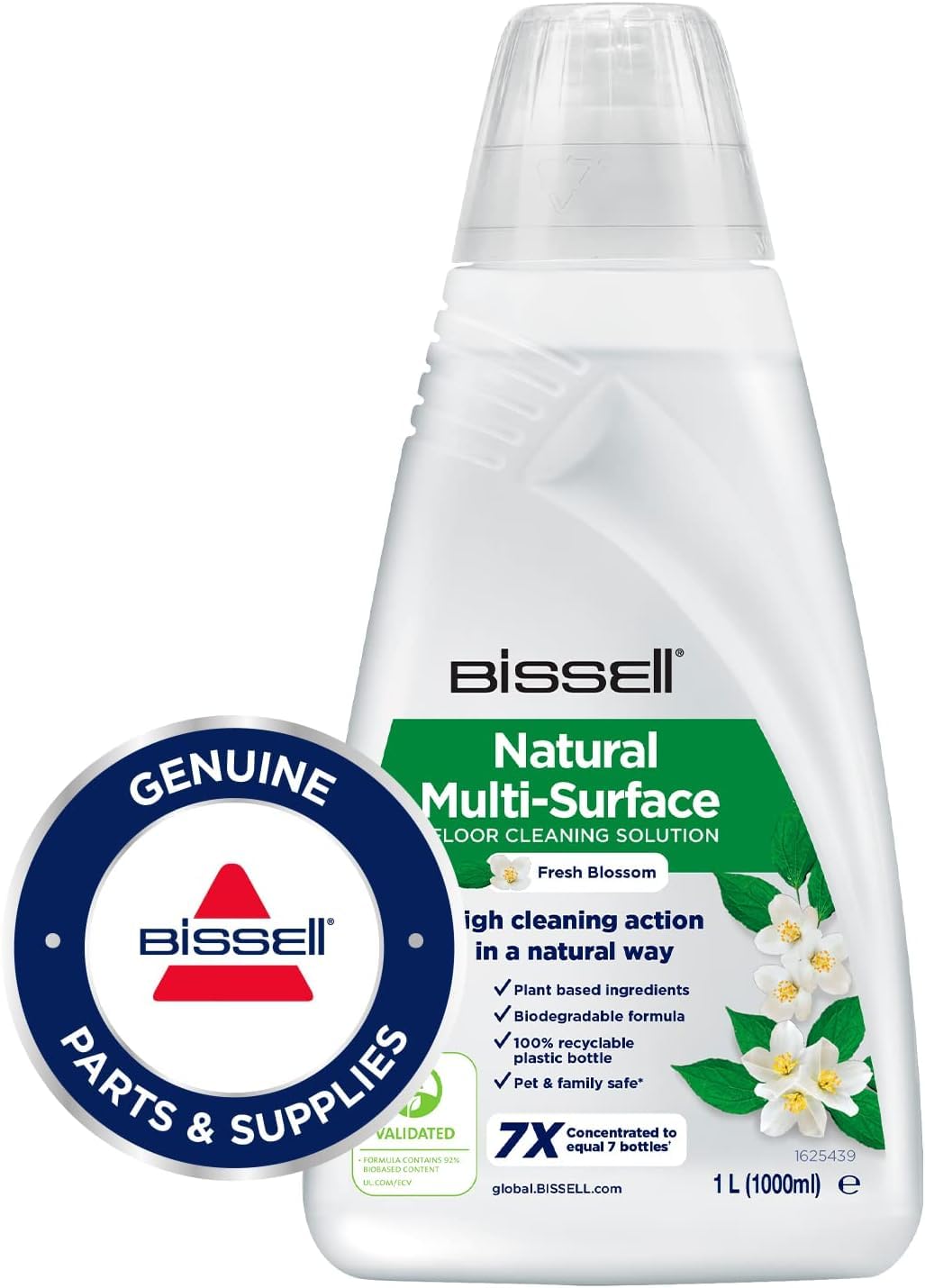 BISSELL Soluzione detergente naturale multisuperficie, 1 L | per CrossWave, SpinWave, SpinWave Robot e HydroWave | Ingredienti di origine vegetale e sicuri per la famiglia e gli animali | 3096