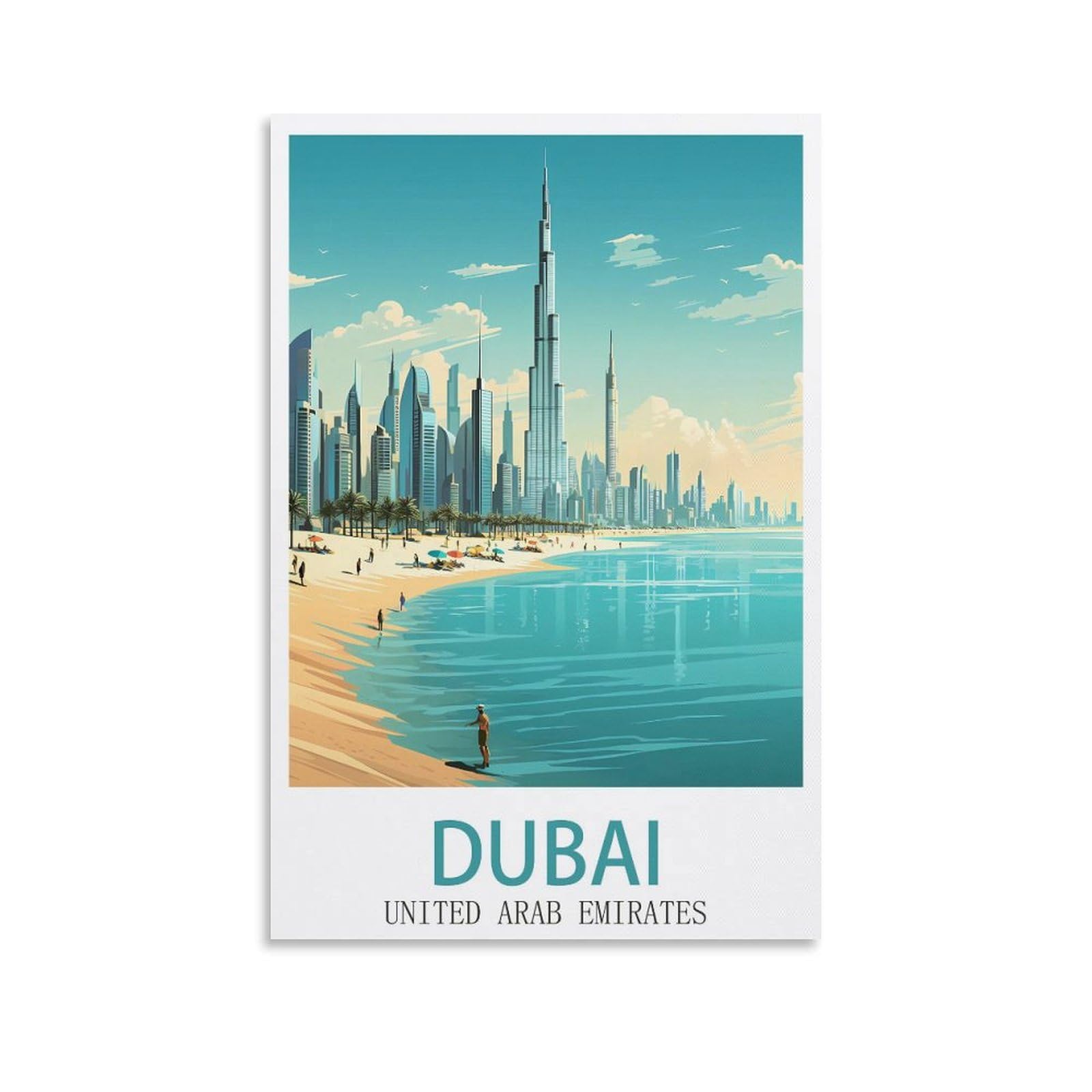 HeyBox Dubai United Arab Emirates Vintage Travel Posters 20x30inch(50x75cm) Canvas Prints Wall Art Paintings for Home Office Living Room Decor