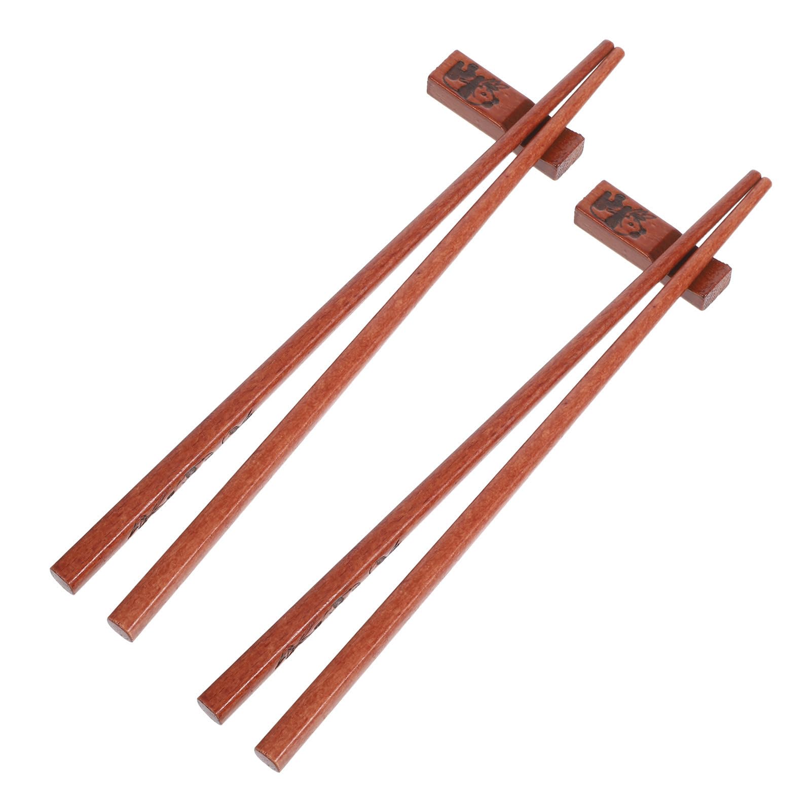 Palillos chinos de madera para cenas del Año Lunar con soportes decorativos de panda KICHOUSE