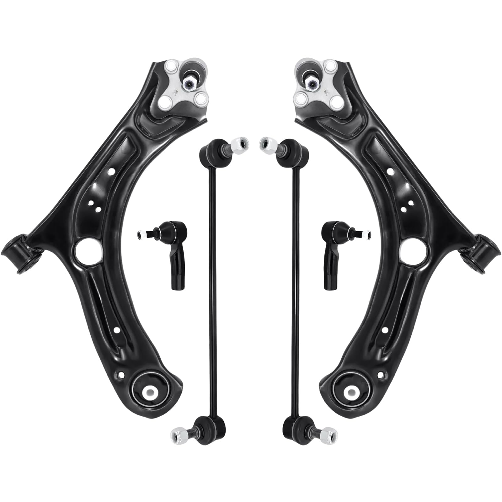 Front Control Arm Suspension Kit Ball Joint Sway Bar Stabilizer Link Tie Rod Compatible with 2012-2019 Volkswagen Beetle, 2012-2021 Passat