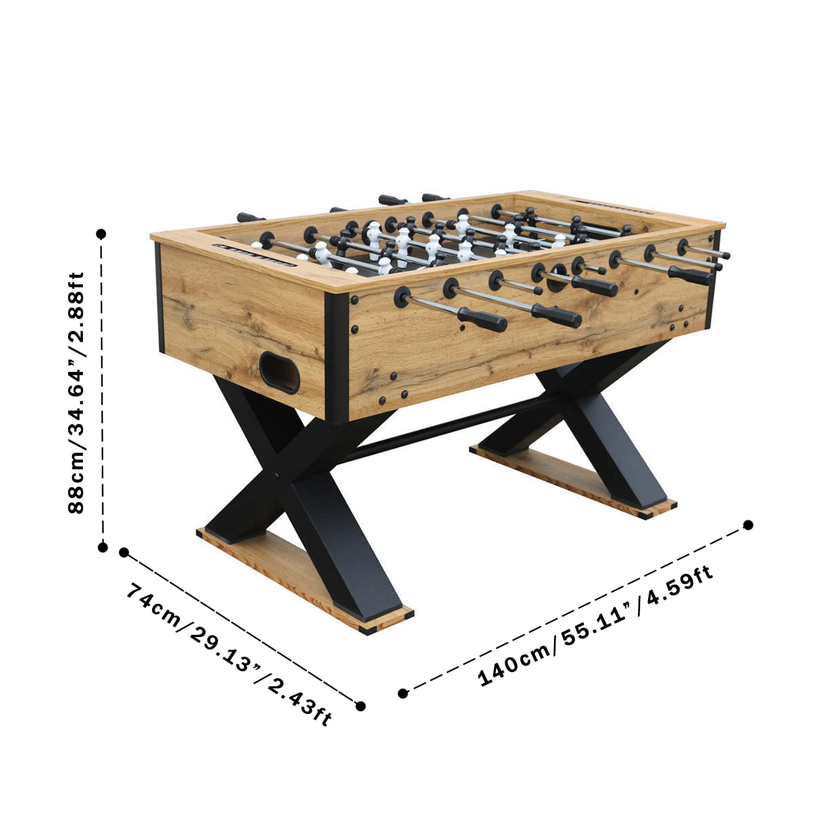 Générique Baby-Foot 55'', Table de Football Classique pour Jeux de Bar et Tournois, pour Enfants et Adultes, Table de Baby-Foot résistante