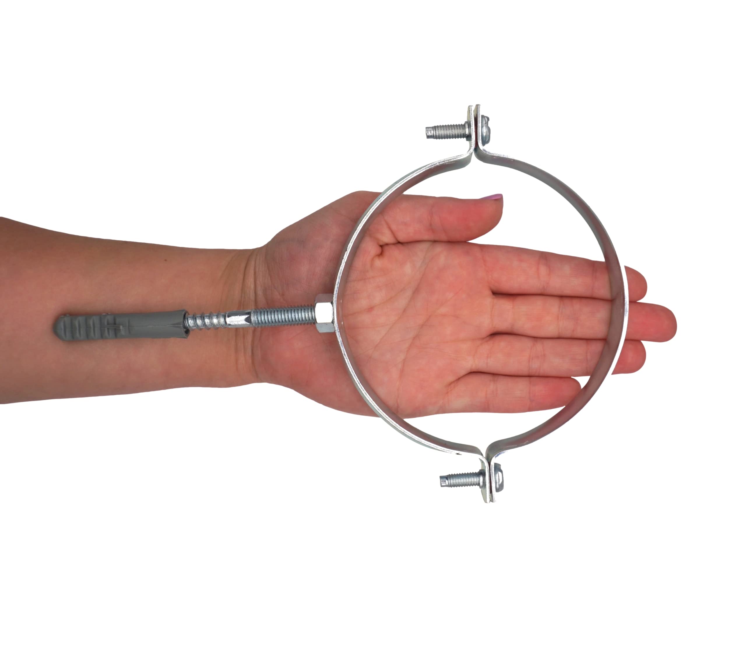 SKIR'CO Paquete de 4 soportes de tubería para tubos de 107-112 mm de diámetro, abrazaderas, soportes de tubería para montaje en pared y techo (4 piezas)