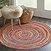 RIANGI - 7' Round Handwoven Jute Chindi Area Rug - Colorful Boho Rugs for Living Room - Hand Braided Multicolor Bohemian Rug for Farmhouse, Bedroom, Dining Room, Classroom, Hallway, Kitchen, Office