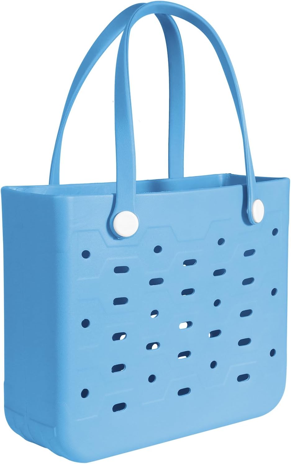 Medium Rubber Beach Bag for Men & Women, Large Capacity Rubber Travel Tote Bag for the Beach Boat Pool New - Baby Blue