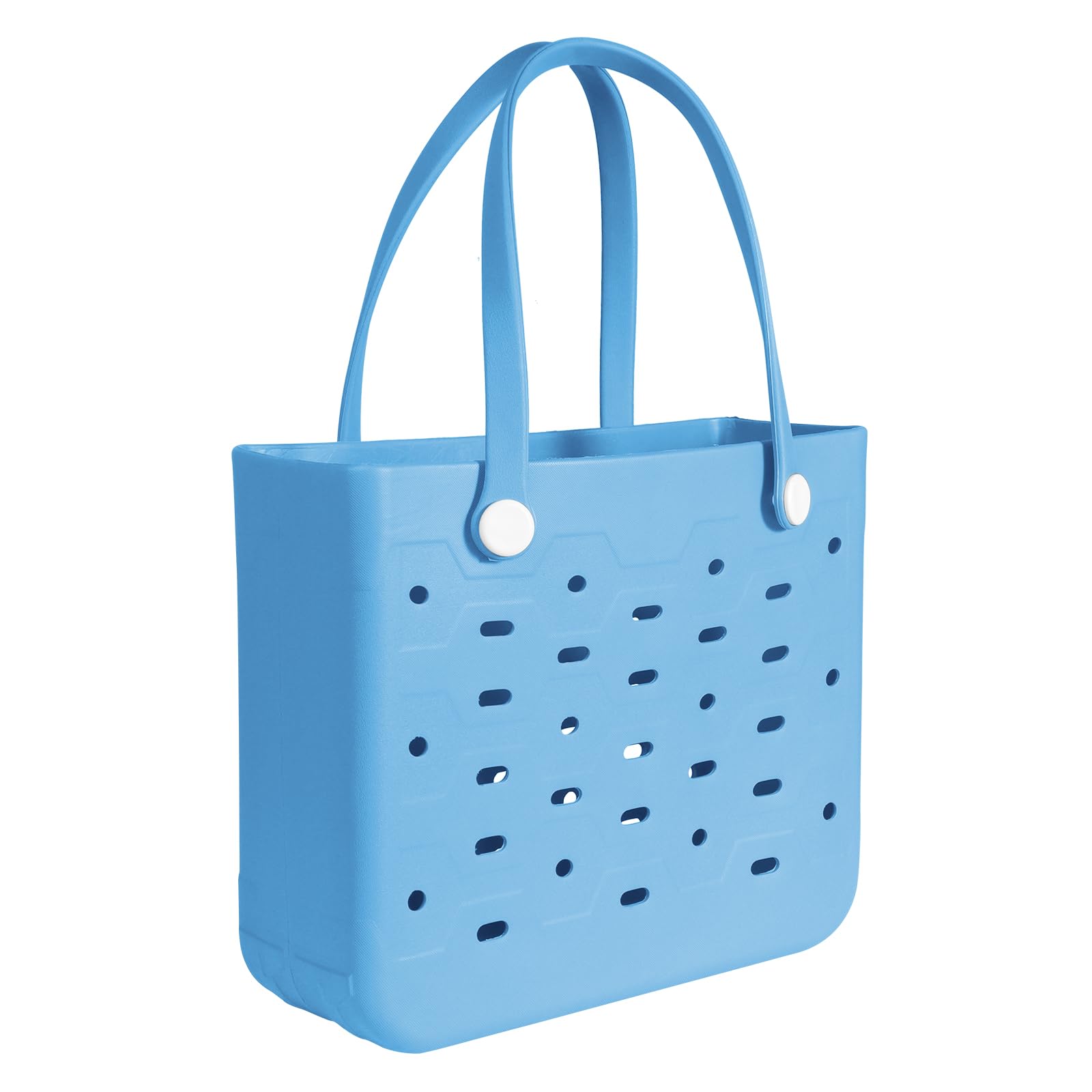 Rubber Beach Bag,Water-resistant Travel Tote Bag for the Beach Pool, New - Baby Blue, Medium-image-41