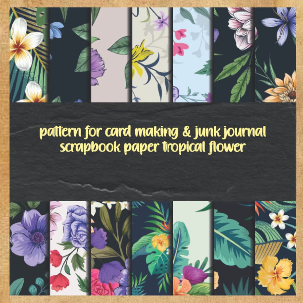 pattern for card making & junk journal scrapbook paper tropical flower