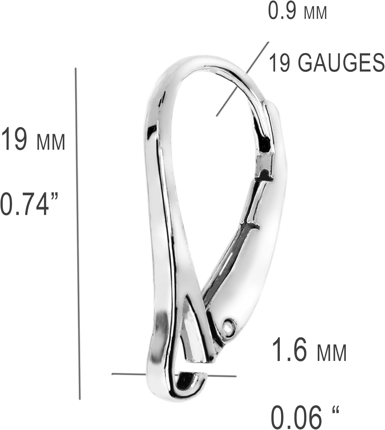 925 Silver Leverback 1 Pair DIY Jewelry and Repair Earrings Hooks and Wire (1) - Image 6