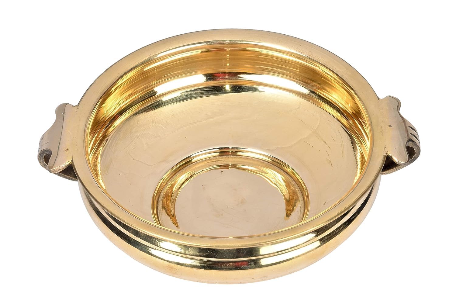 Damurhu Pure Brass Plain Design Urli/Decorative Bowl use for Living Room Decor Size -800ML