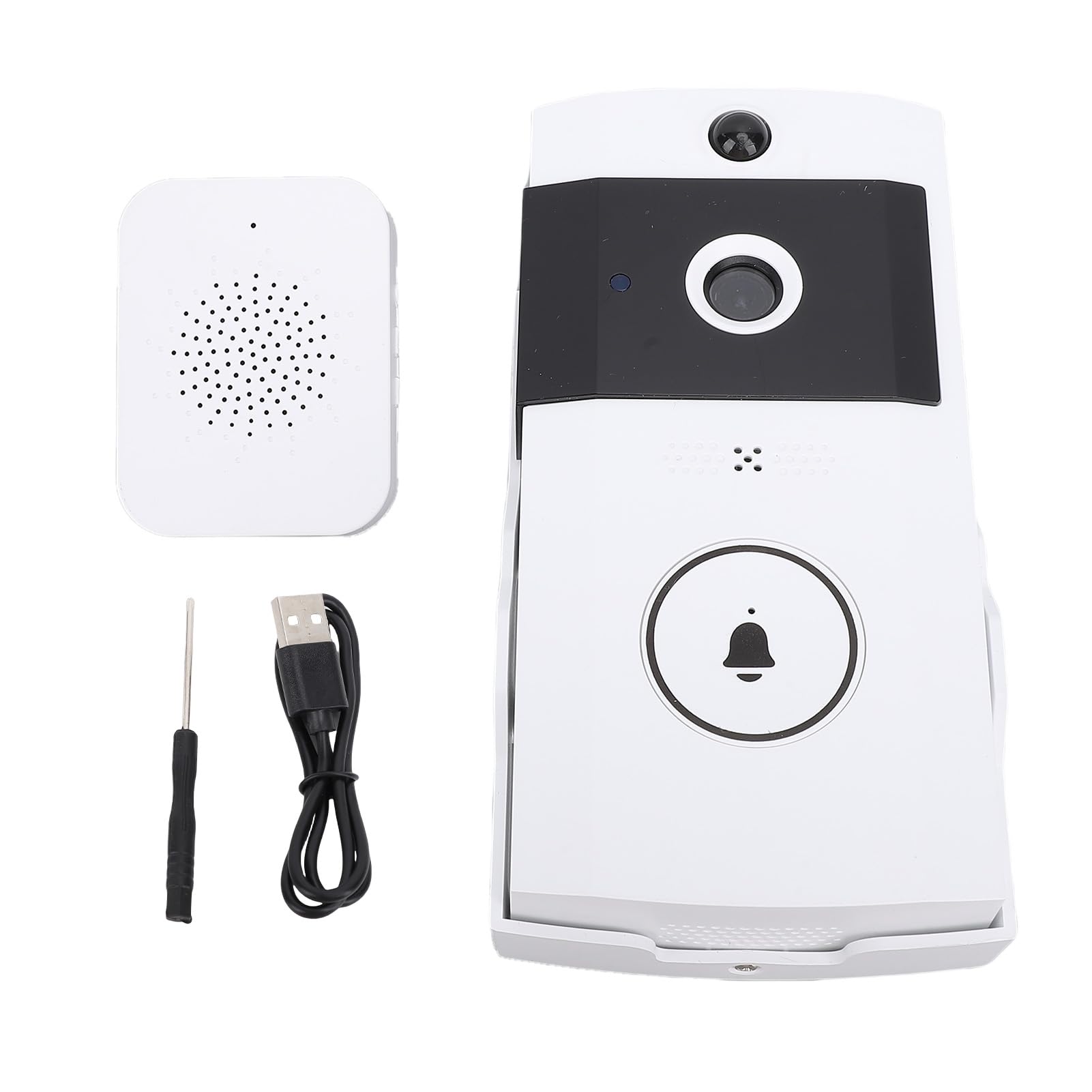 Timbre inteligente con cámara HD gran angular de 2 vías, sonido en vivo, video visual, 2.4 GHz, WiFi