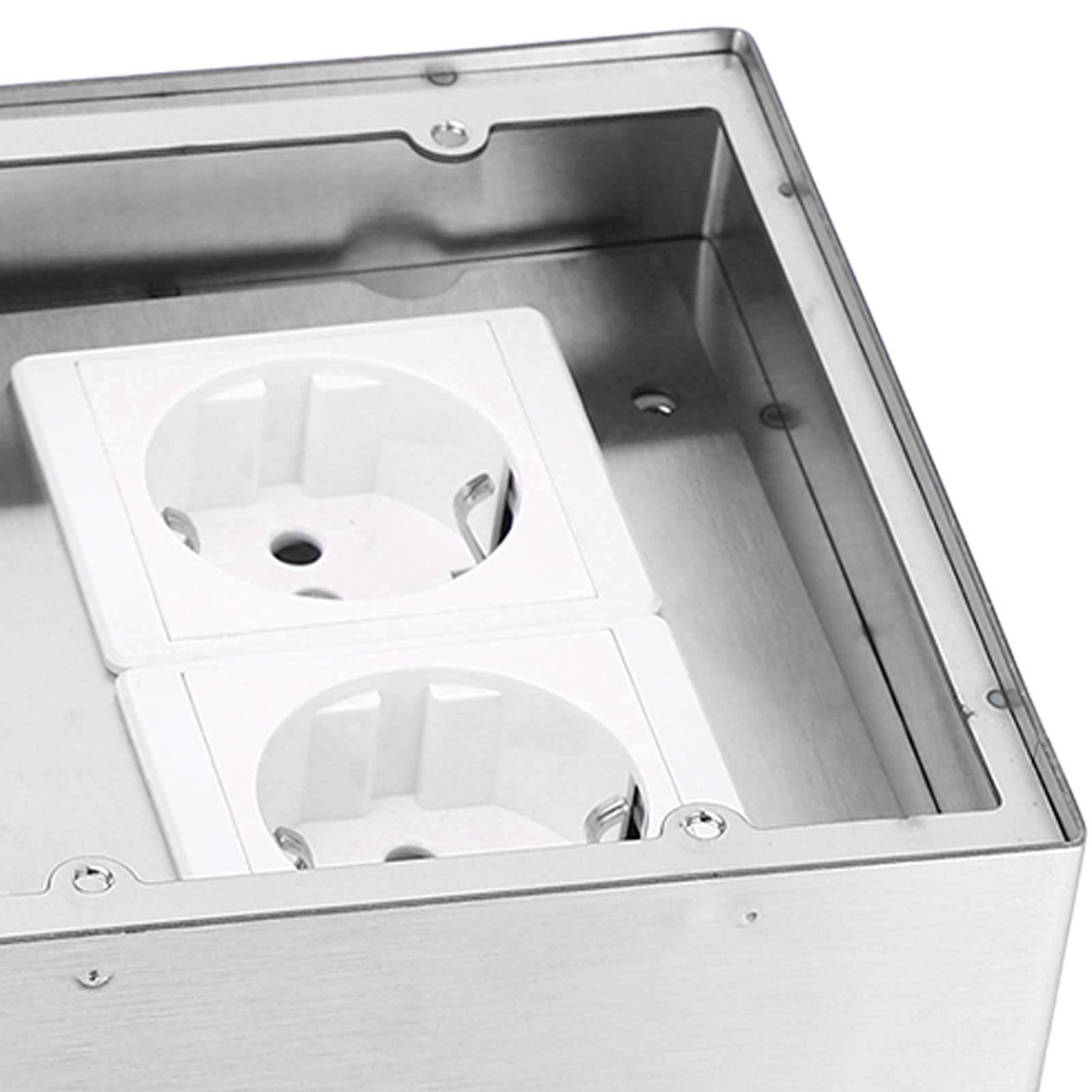 Presa Pavimento 16A Incasso a Pavimento con Doppia Presa, Presa Elettrica Incorporata CA 250 V Scatola di Copertura Presa Impermeabile Nascosta per Pavimenti Piani Cucina