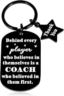 Basketball Coach Gifts Keychains Soccer Football Volleyball Softball Baseball Cheer Coach Keyring Best Thank You Appreciation Women Men Christmas Birthday Present Team Gym Sport Hockey Stuff Charm, Black, Small