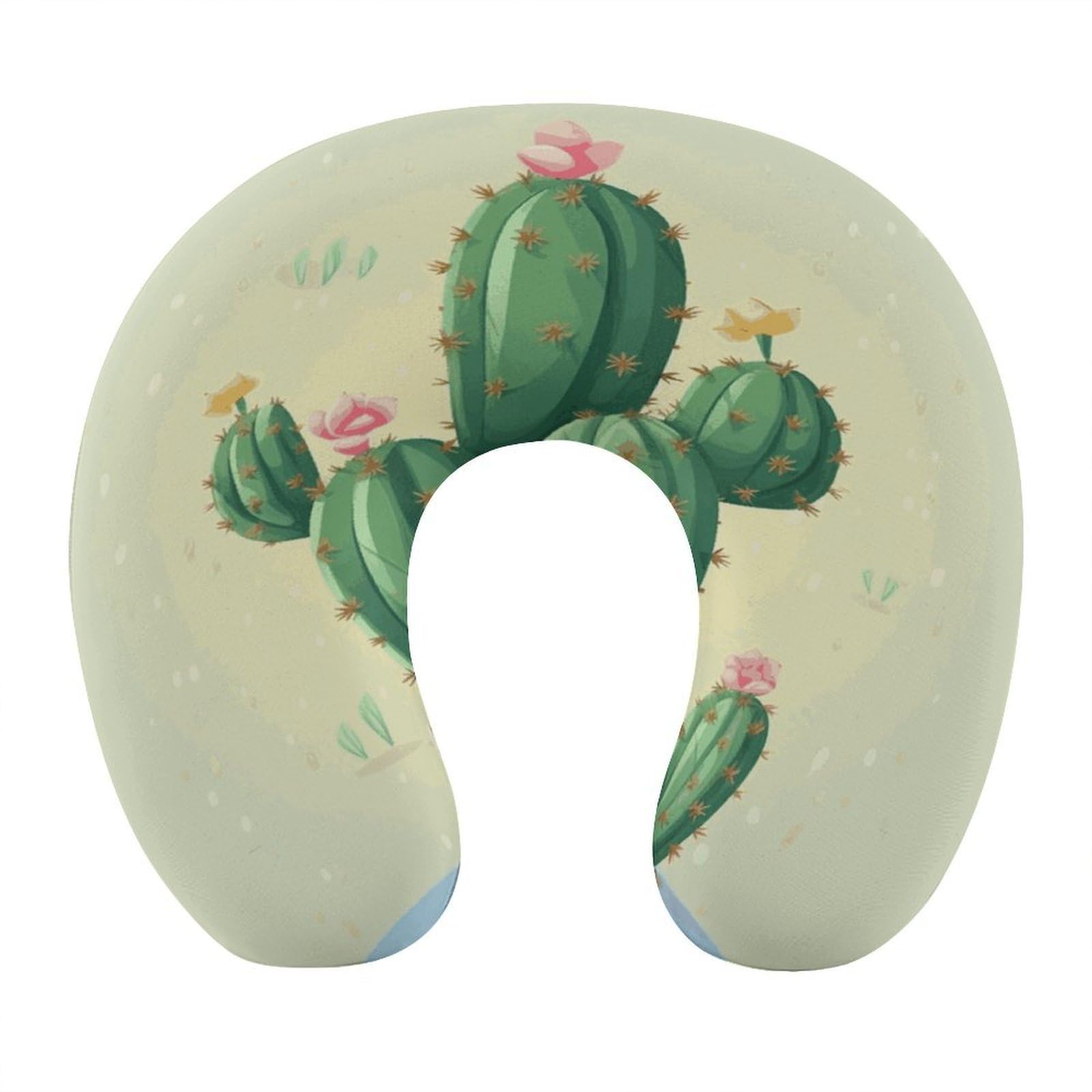 Btcowzrv Style Cute Cactus U Shaped Neck Pillow Travel Pillows