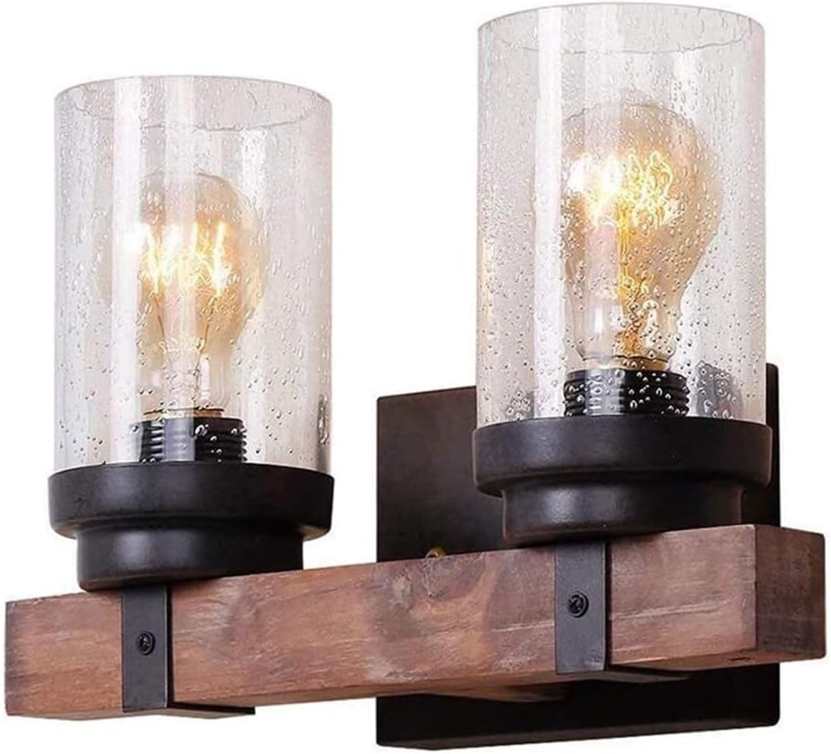 SXECAEPS Modern creative chandelier Wall Sconces V-intage Glass American Style Country Retro Light Mounted Lighting Fixture Compatible with Indoor Bathroom,