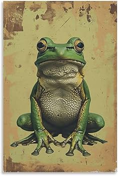 原画　カエル　動物画　絵画　アクリル画　現代アート　細密画　一点物　手描き 47d778c0bd87168a81350b64da9819