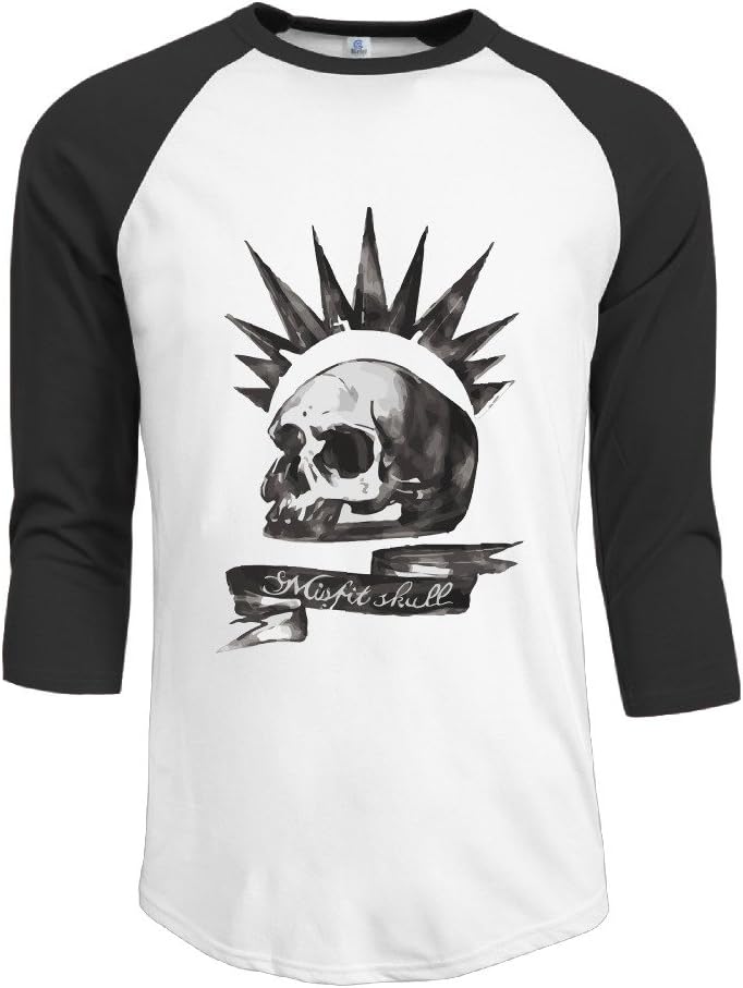 Men Life is Strange-Chloe Price Misfit Skull Vintage Plain Raglan T Shirt 3/4 Sleeve Apparel