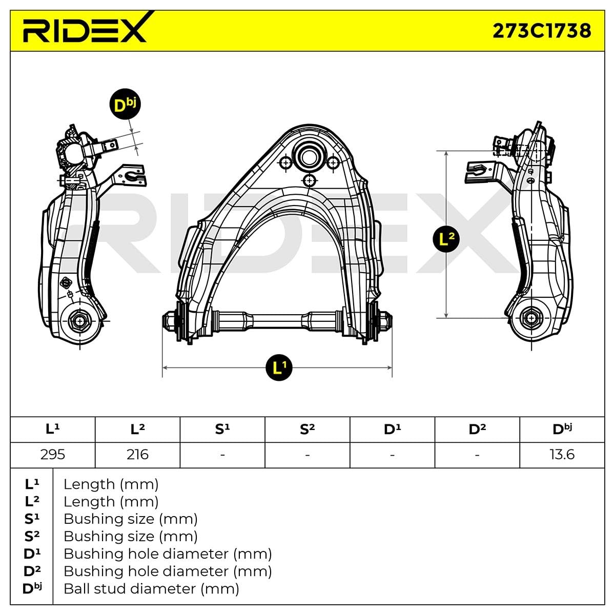 Wahacz Zawieszenia Koła RIDEX 273C1738 przód lewo Kompatybilny z MAZDA BT-50 CD, UN, FORD Ranger ET RANGER ER, EQ