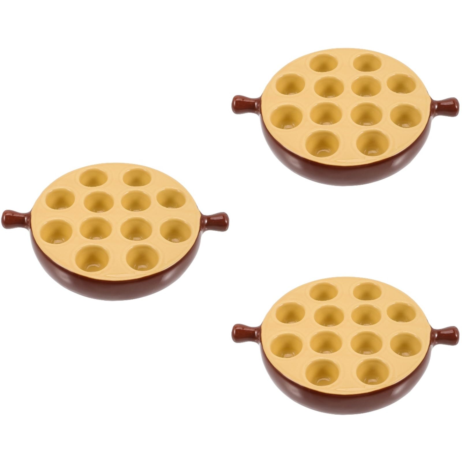 BESTonZon 3 Pièces Plat D'Escargot en Céramique - Assiette Pour Four et Poêle À Griller - Plat de Cuisson