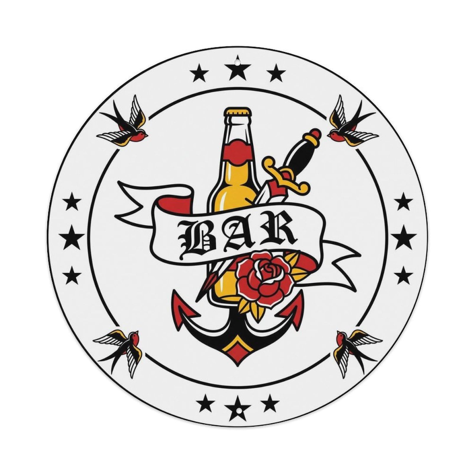 BAR Vintage Tattoo Ornament Metal Tin Sign Plaque