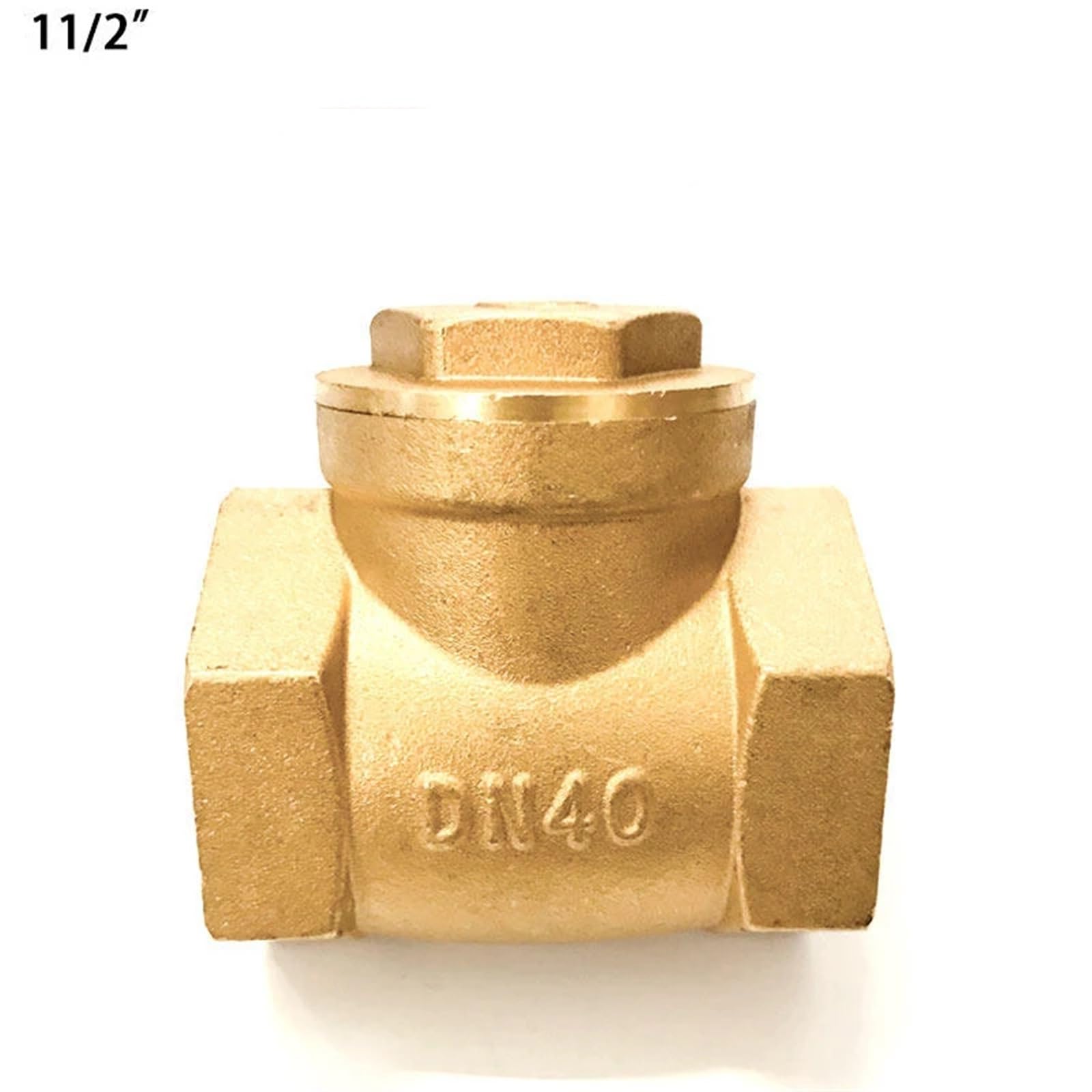 Válvula antirretorno con boca de alambre de latón horizontal de 1/2 3/4 1 2 pulgadas, válvula de retención con rosca hembra de cobre completo, 1 unidad(1-1/2")