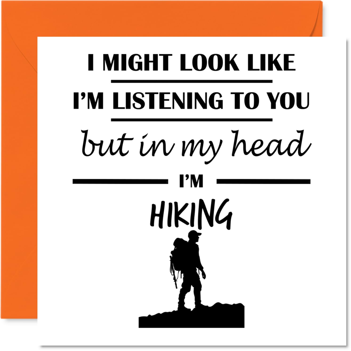 Hiking Birthday Card for Men Women - In my Head - Happy Birthday Card for Cousin Neighbour Daughter Brother, 145mm Bday Greeting Cards