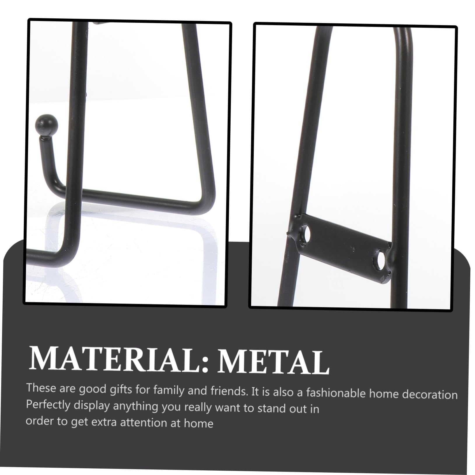 4 Stück Metall Küchentellerhalter für Keramikprodukte und Platten Schwarzer Metallrahmenhalter Vielseitig als Tellerständer für Küche und Büro