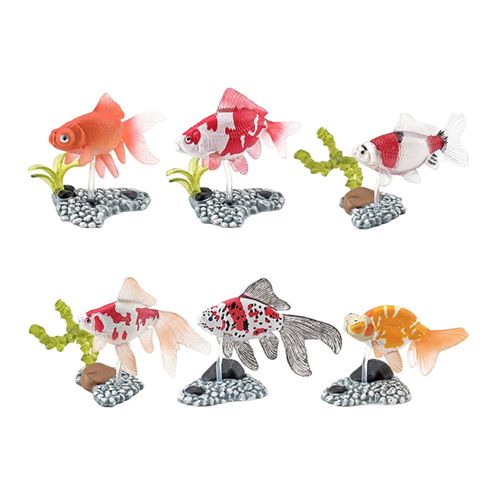 Oxxggkao Interesting Animal Model Fish Colorful Statue Tiny Fish Animal Statues Aquarium Tanks Figurines Ornaments Desktop Sculpture Set