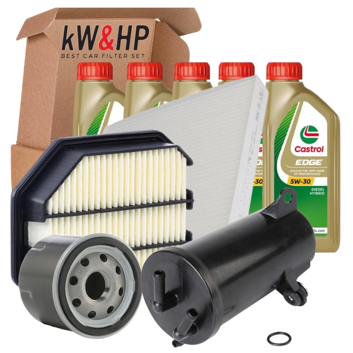 KIT TAGLIANDO 4 FILTRI CON OLIO MOTORE ORIGINALE 5LT LITRI 5W30 COMPATIBILE CON HR-V II 1.6 I-DTEC DIESEL (120 CV / 88 KW N16A3, DA ANNO 2015-2025)