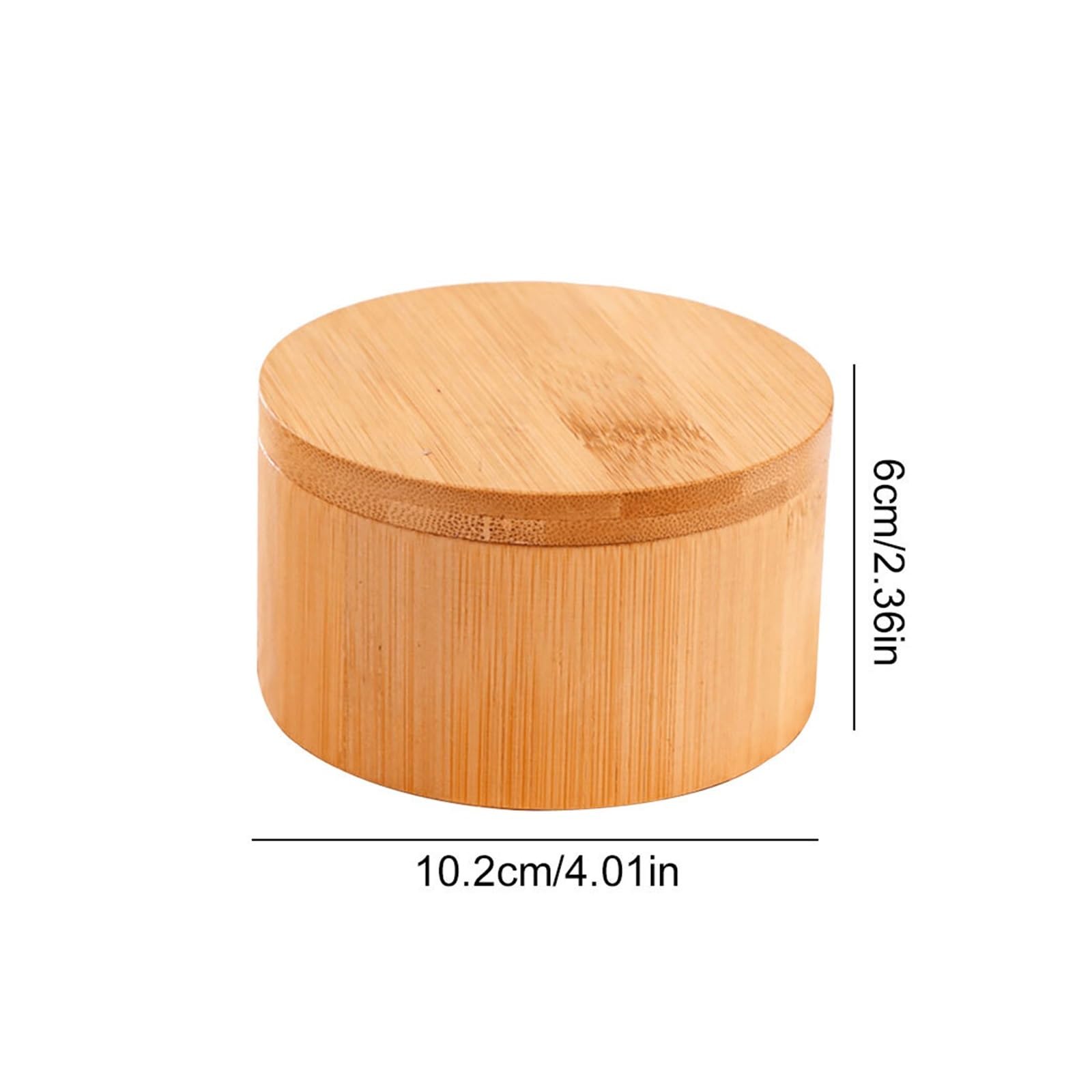 Generisch Bambus-Salzkeller mit magnetischem Drehdeckel, kleines Gewürz for Aufbewahren von Pfeffer, Zucker, Kräutern(Small)