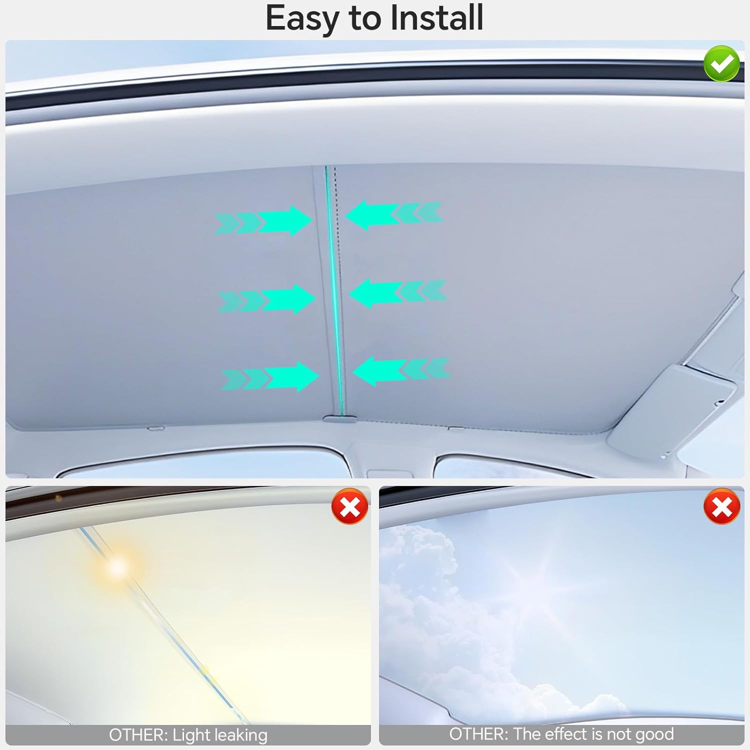 Model Y Juniper Glass Roof Sunshade Top Sunshade Heat Insulation Glass Roof Sun Shade UV Pretection Interior Accessories