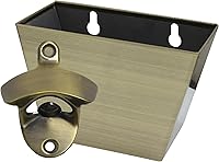 Vista 7 de Abrebotellas de cerveza montado en la pared de plata con el recolector de tapa de acero inoxidable