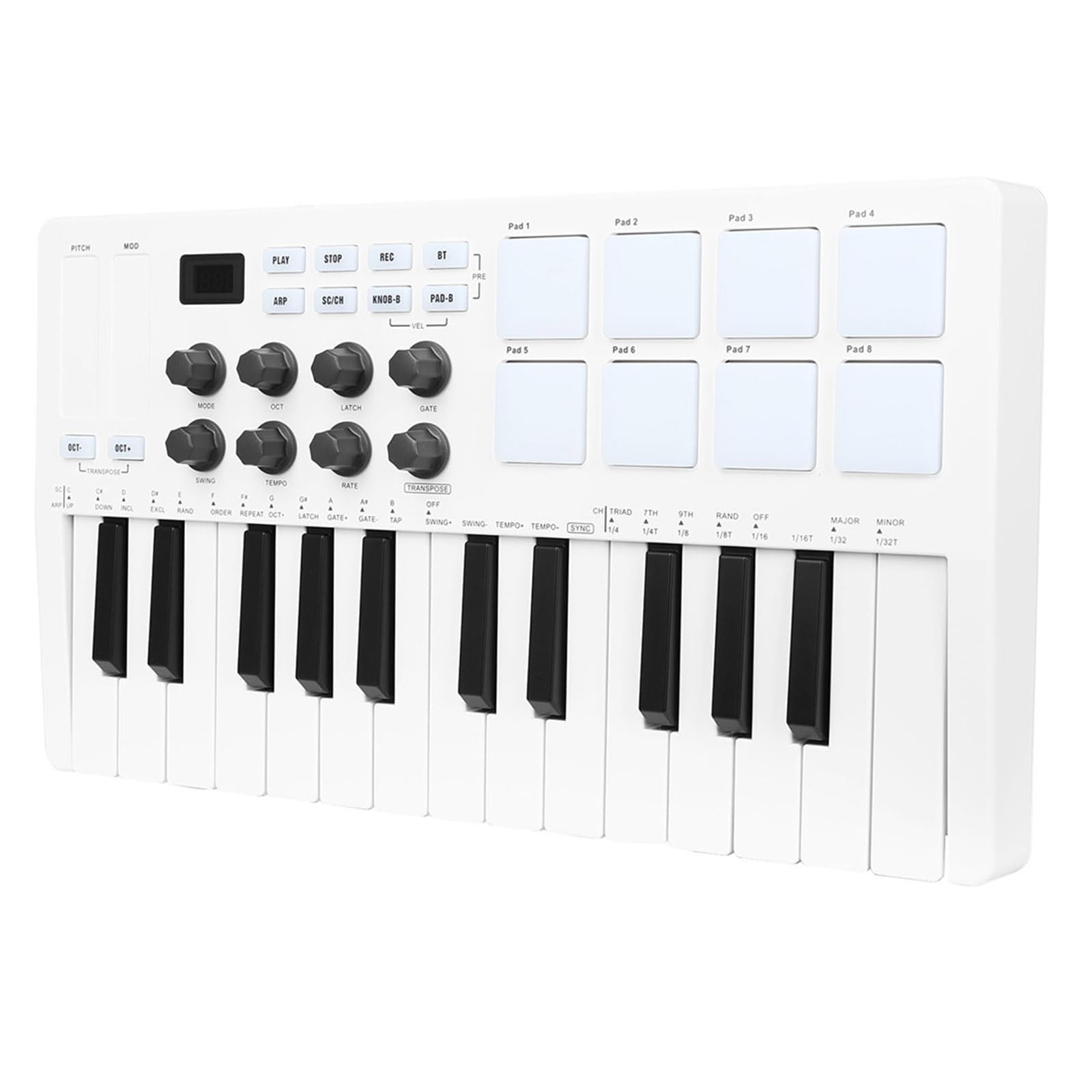 Tastiera multifunzione 25 con connettività Plug and Play a risposta dinamica, adatta per controller di produzione musicale con flusso di lavoro senza interruzioni