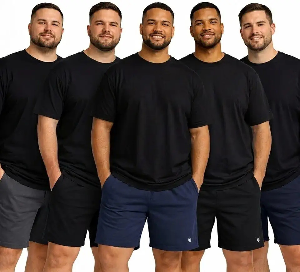 Kit 5 Camisetas Plus Size Masculina com Elastano Basica Lisa Camisa G1 G2 G3 G4 (BR, Alfa, XG, Plus Size, G3, Preto)