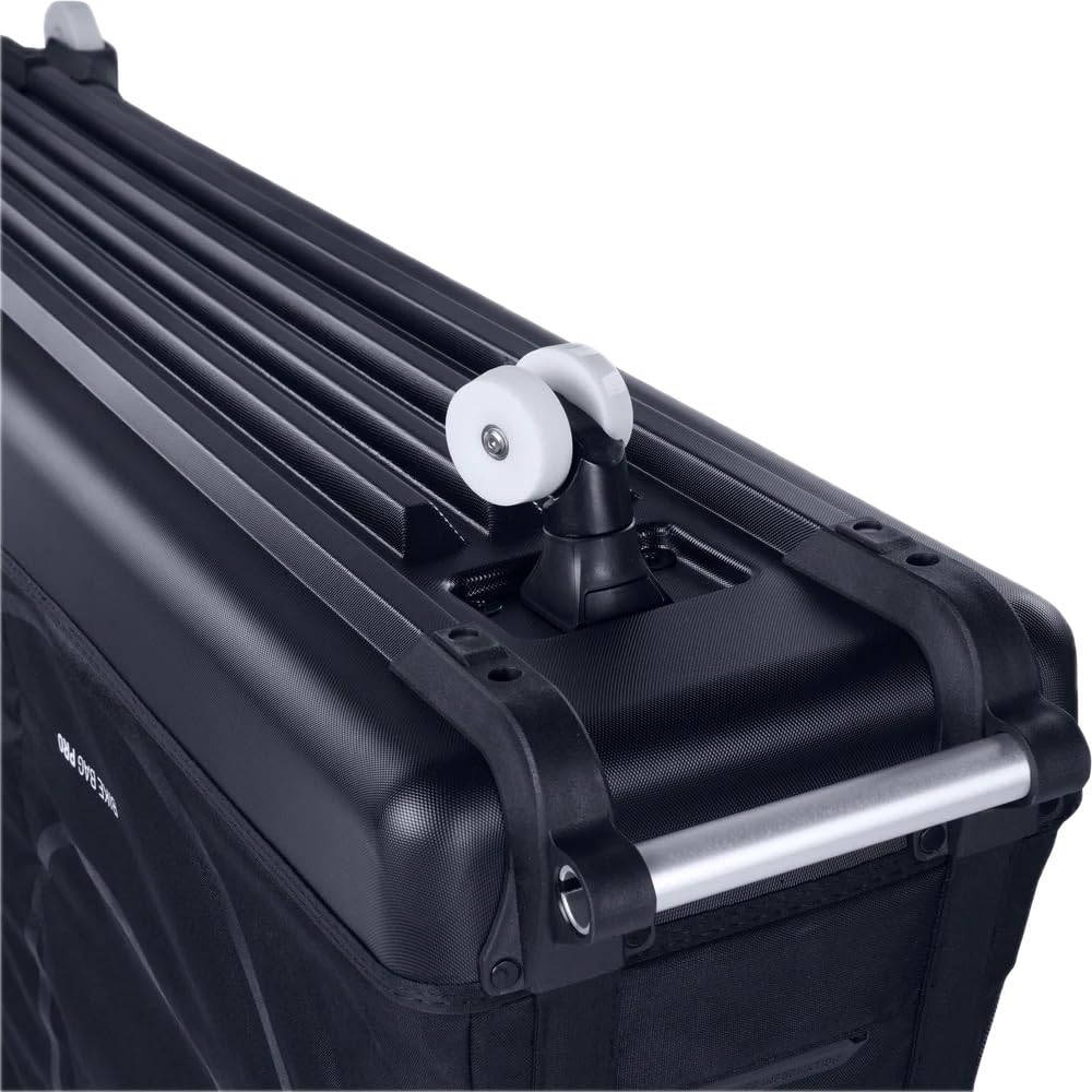 EVOC BIKE BAG PRO Fahrradkoffer (zusammenfaltbare Fahrrad-Transporttasche für Renn-, Gravel-, XC-, FR-, Enduro-, DH- & ≤29“-Räder, CLIP-ON WHEEL 3.0, max. Radstand 130 cm, BIKE STAND PRO), Black