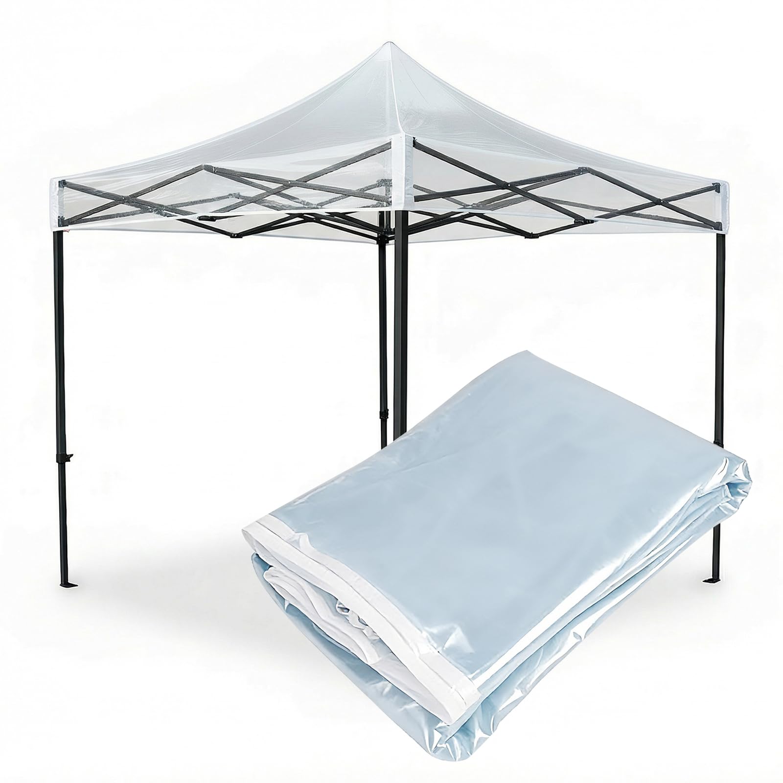 OKYUK Cubierta de repuesto transparente para cenador (PVC transparente, 3 x 3 m)